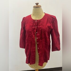GAP Red Cotton Button-Up Shirt